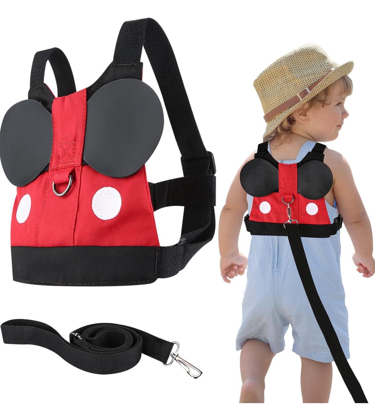 Mickey Mouse Toddler Leash Baby Harness Child Leash for Toddler Kids, Backpack Baby Kids Leash for Toddlers Age 1 2 3 4 5 Years Old Boys and Girls