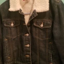 Old Navy Jean Jacket..Size Med Womens..Fleece Lining..Great Condition!