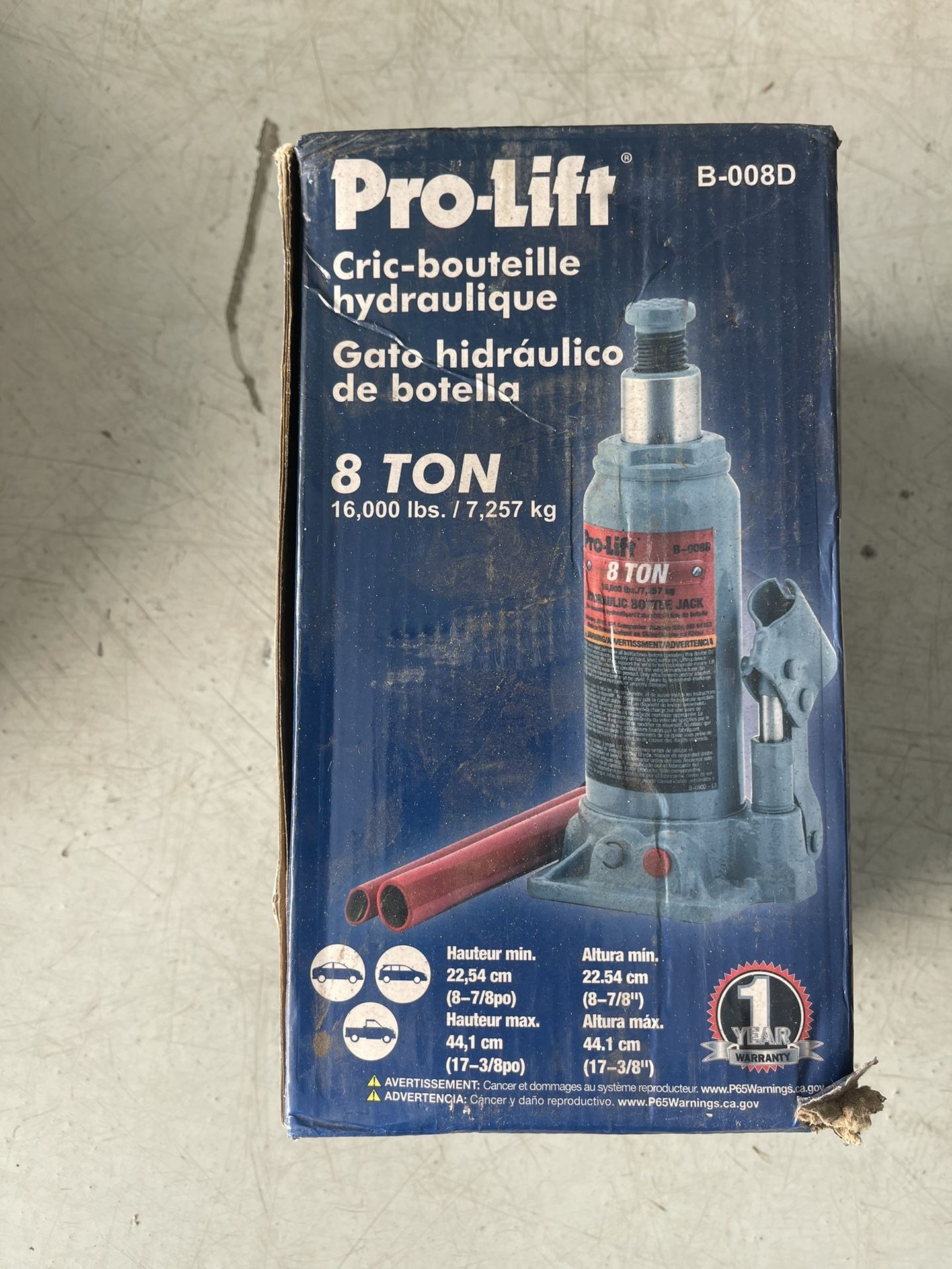 Pro Lift 8 Ton Hydraulic Jack