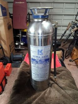 Vintage soda ash extinguisher still  full