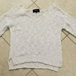 Women's Papaya Cable Knit Sweater Size L White
