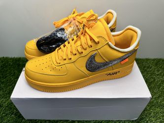 OFF WHITE NIKE AIR FORCE 1 LOW AF1 UNIVERSITY GOLD YELLOW SILVER BLACK NEW  SALE SNEAKERS SHOES MEN SIZE 10 44 A3 for Sale in Miami, FL - OfferUp