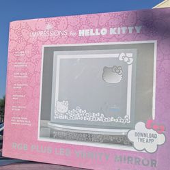 STILL IN BOX! IMPRESSIONS VANITY - HELLO KITTY Bows RGB Plus Makeup Mirror for Desk