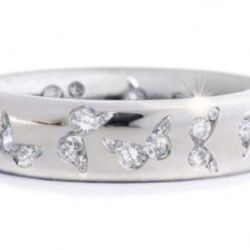 R110-Silver Ring With Butterfly Zircons!