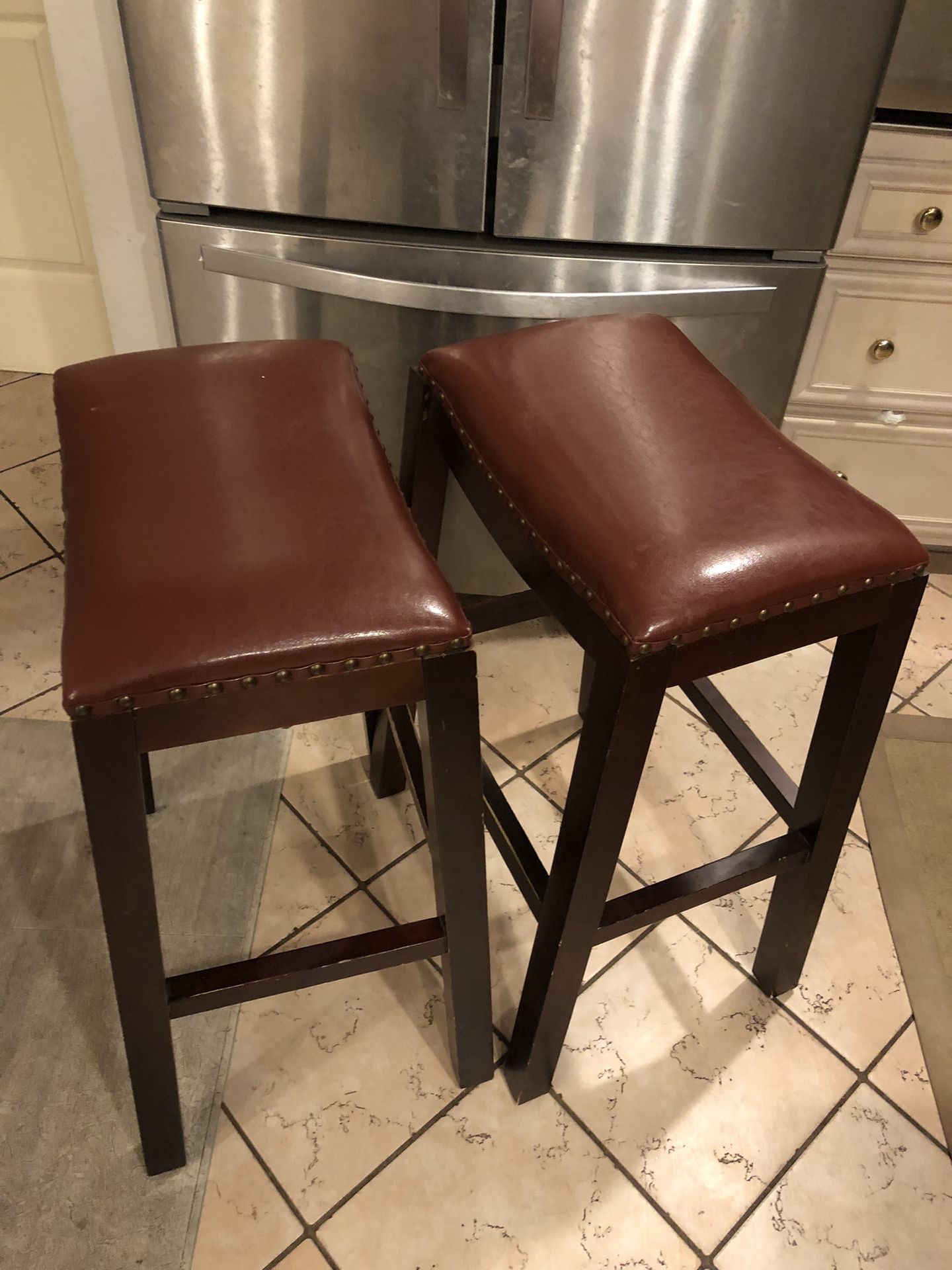 Nice Leather Bar Stools