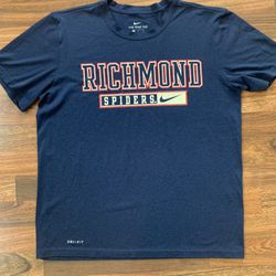 The Nike Tee Dri-Fit Men’s Size M Richmond Spiders Athletic Cut Navy Blue