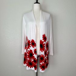 NorthStyle Floral Open Front Long Sleeves Cardigan