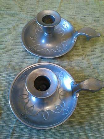 Pair of Fuller Craft Pewter Candlestick Holders

