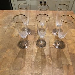 Fluted Champagne Crystal Glasses