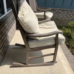 2 Rocking Chairs With Cushions