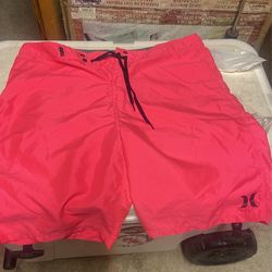 Hurley Pink Board Shorts Size 32
