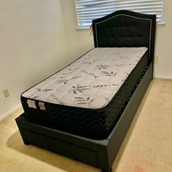 Twin Storage New Bed With Nice Mattress Included 