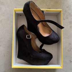Black Wedge Heels