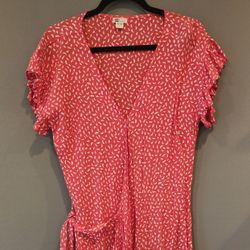 Women's Billabong Pink Wrap Dress Size Large