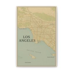 Los Angeles Canvas Map 8x12