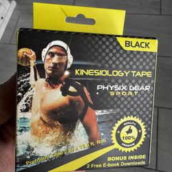 Brand New Physix Gear Kinesiology Tape Black - 2” x 16.5ft