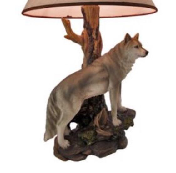New in Box Gray Wolf Table Lamp without Shade