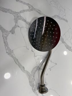 Round Rain Shower Head with Curved Arm