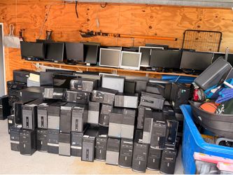 Bulk Computer Lot - 65 Desktops, 65 Monitors, Printers