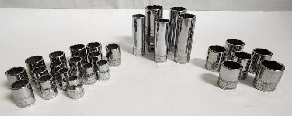 Snap-On 27 Piece Mixed Socket Lot - Mostly Metric