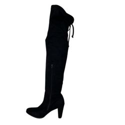 C&M Women's Wide Calf Over-The-Knee Faux Suede Block Heel Dress Boots 