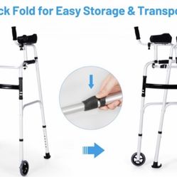 Folding Adjustable Aluminum Wheel Walking Frame