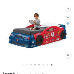 Step two toddler to twin race car bed
