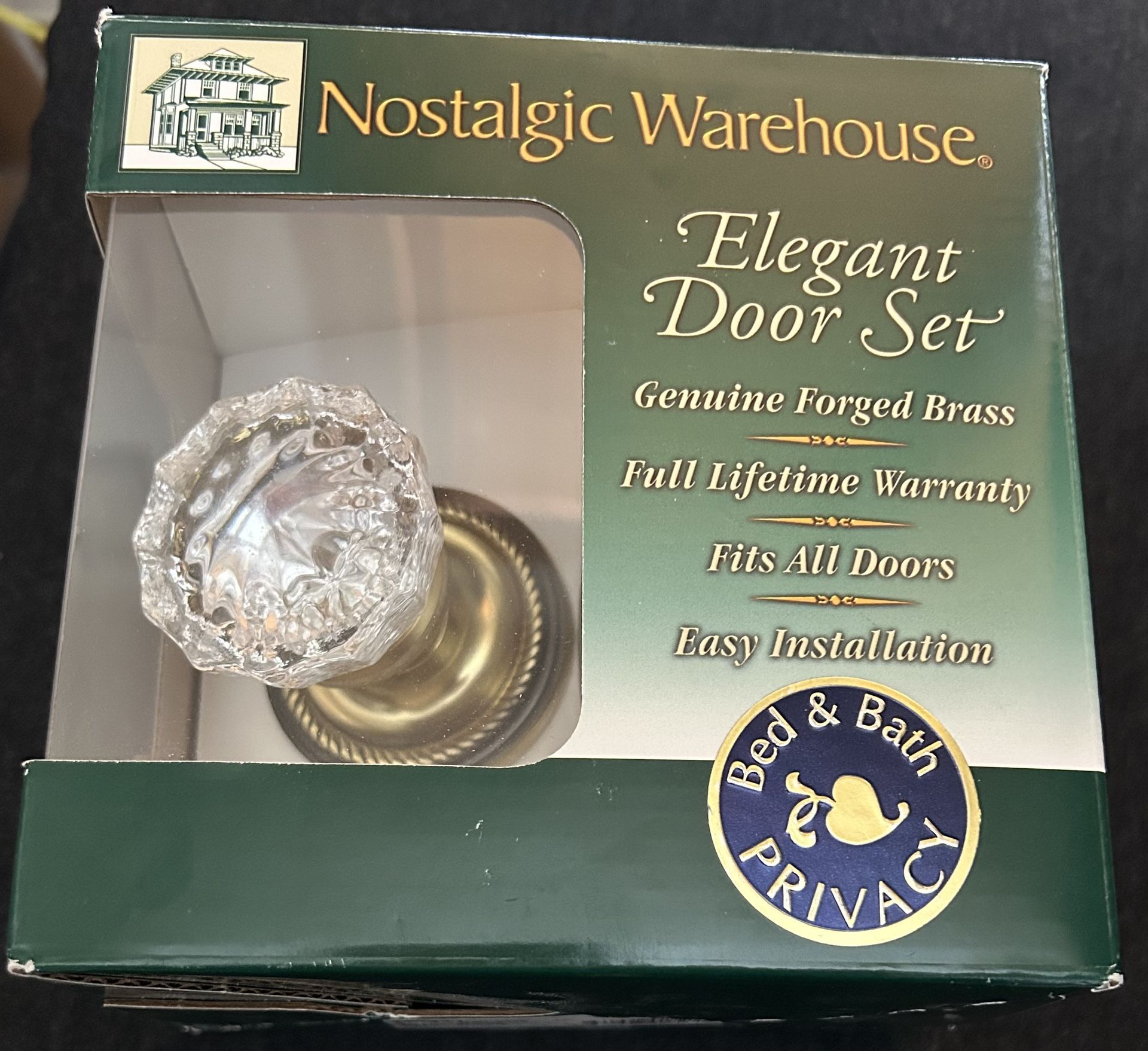 Nostalgic Warehouse Elegant Door Set ROPCRY Single with Crystal Knob