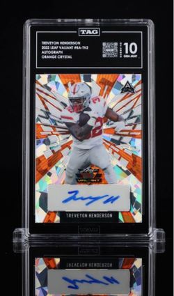 /20 TREVEYON HENDERSON 2022 LEAF VALIANT #BA-TH2 AUTOGRAPH ORANGE CRYSTAL