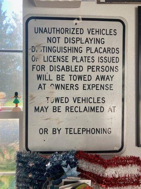 Handicap placard sign $20 EVERSON - $20