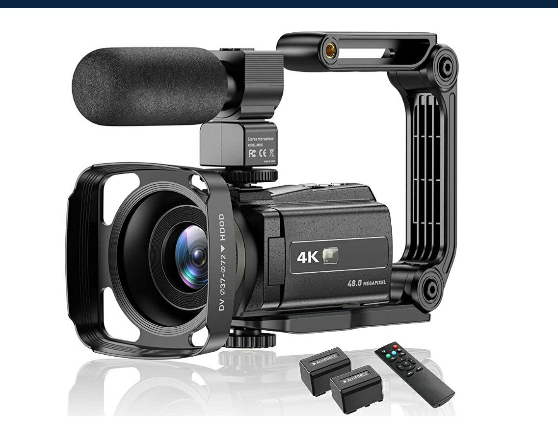 Video Camera Camcorder 4K 48MP Ultra HD IR Night Vision Wi-Fi NEW ½ PRICE
