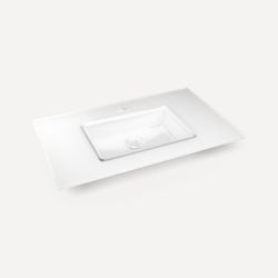 Robern Cartesian 31" x 19“ Glass Sink Vanity Top Single Hole White - TC31UCN21-1