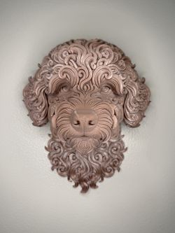 Maltipoo Wall-Head — Rose Gold | 3D Printed Wall Decor