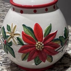 Large winter Cookie Jar