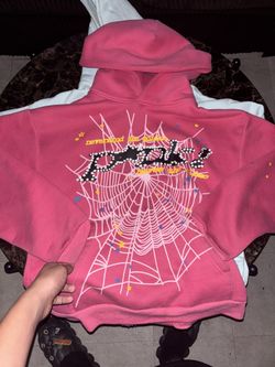 Sp5der Pink Web Hoodie For Sale Size Medium