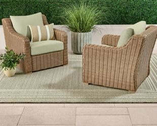 Set of outdoor chairs with cushions New
