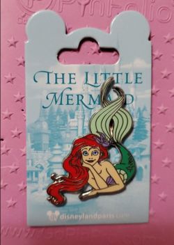Disneyland Paris Ariel laying with chin on hand pin
