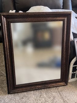 Large Framed Wall Mirror Dark Bronze