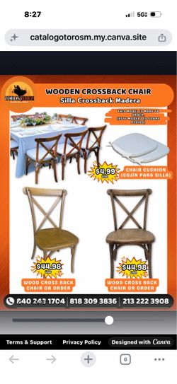 Cross wood chairs resin
