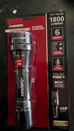 Husky 1800 Lumens Rechargeable Focusing Flashlight