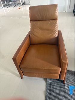West Elm Spencer Wood-Frame Leather Recliner
