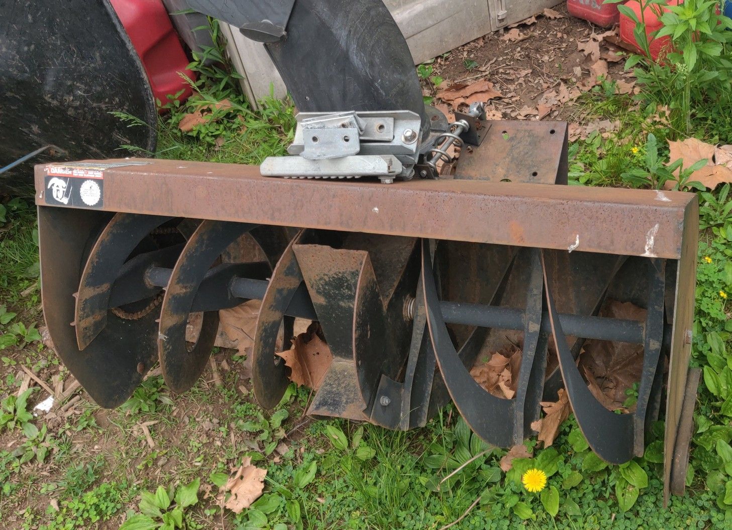 Tractor snow blower attachment