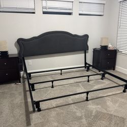 King Size Bed Frame And Two Nightstands 