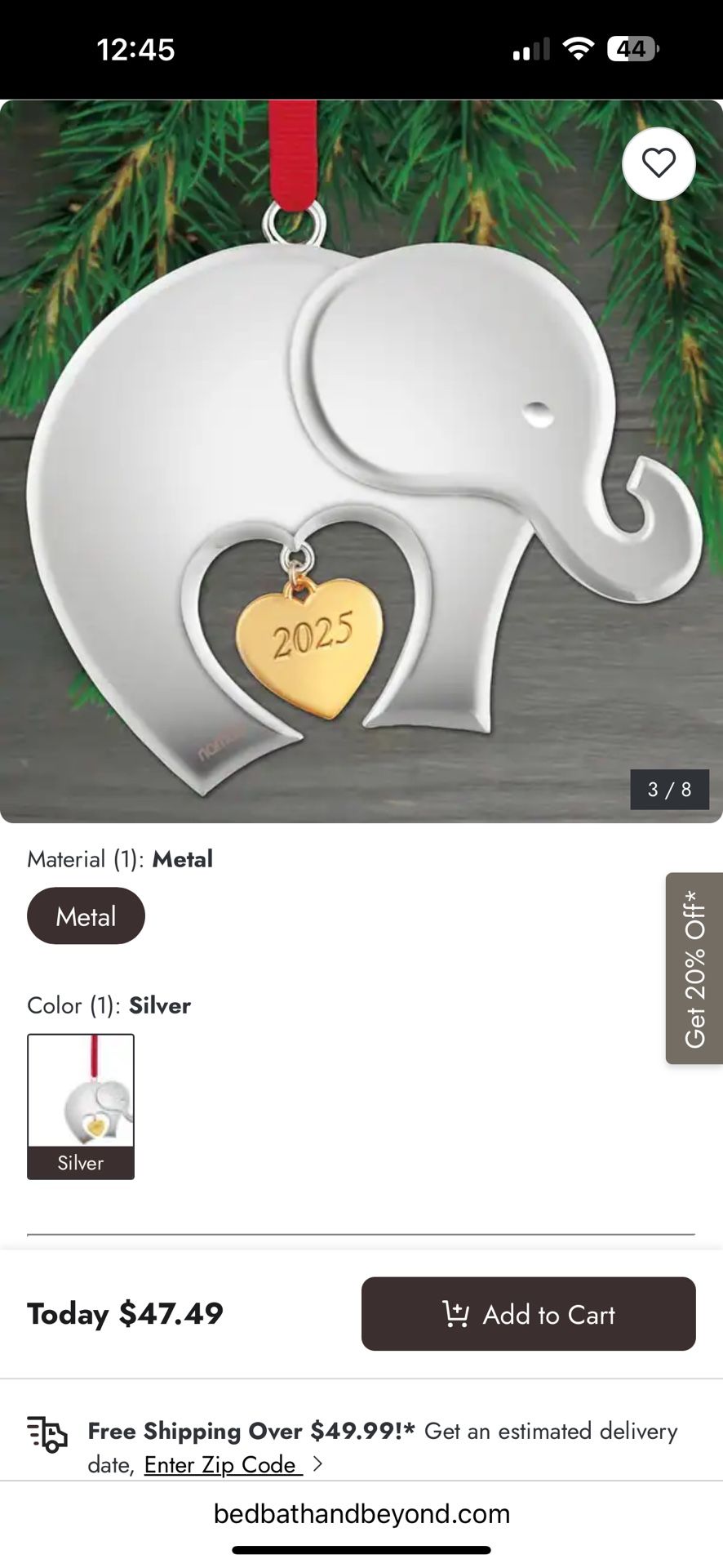 Nambe Baby’s First Christmas 2025 Ornament