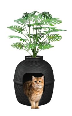 Hidden Cat Litter Box with Planter Top