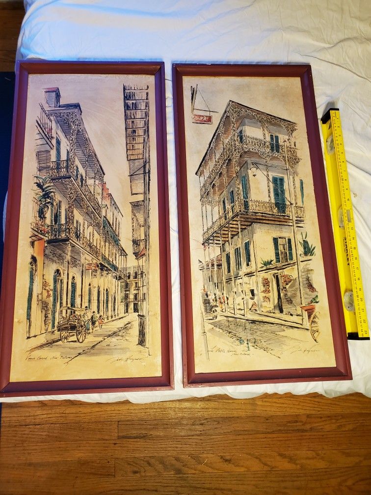 Vantage John Haymson framed prints  Le Prete House and Vieux Carré New Orleans