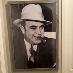 Framed Large Portrait of Al Capone 38”tall x 26” wide 