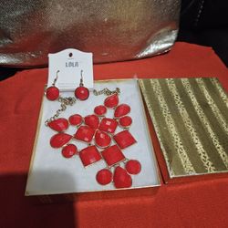 Necklace Red Set Brand New