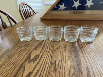5(five)  4 Ounce Canning Jars With No Lids
