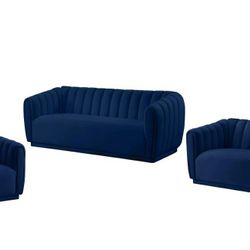 Dixie Velvet Navy Living Room Set

